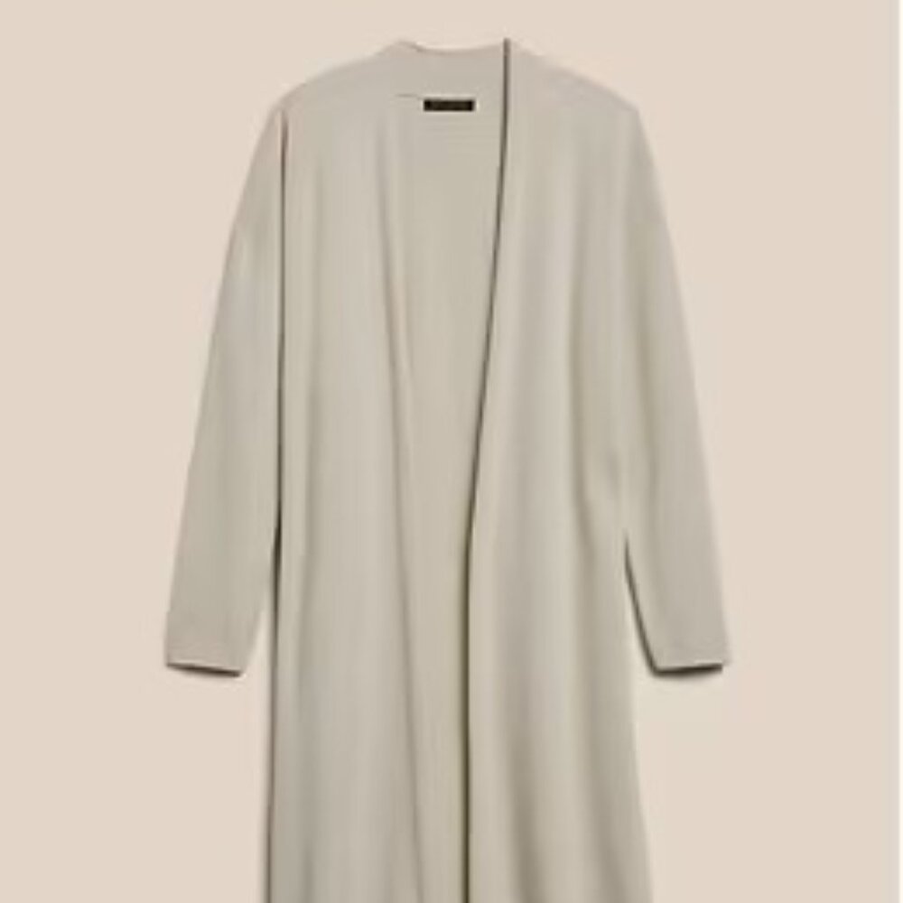 Banana Republic Cream Open Front Cardigan | Size XL | 100% Cotton